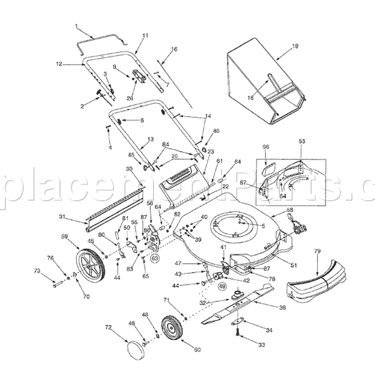 Page B Diagram and Parts List for 11A-589K401 2001 Yard Man Lawn Mower